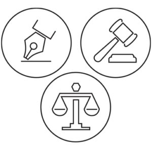 Piktogramme zu Tätigkeiten der Kanzlei Spardorf